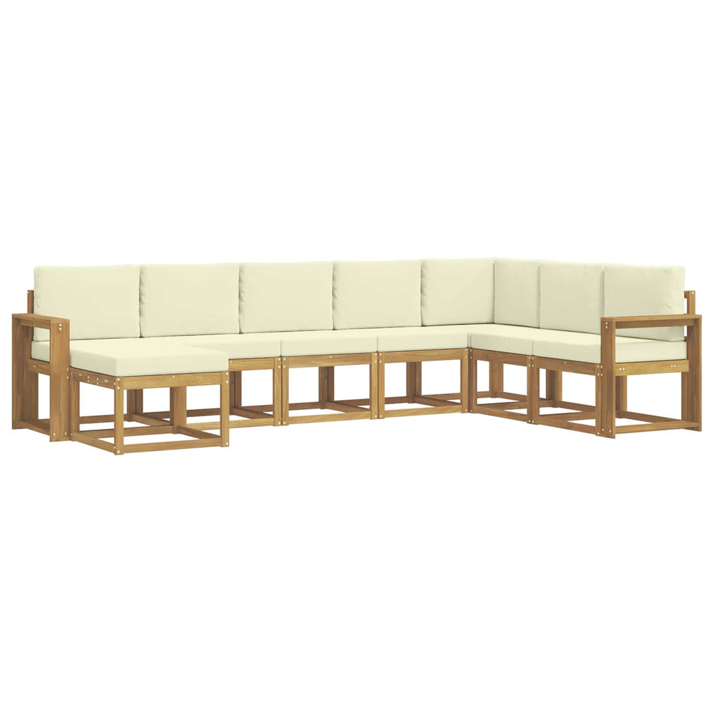 Outdoor-Sofagarnitur mit Kissen 8 pcs Weiß und Creme