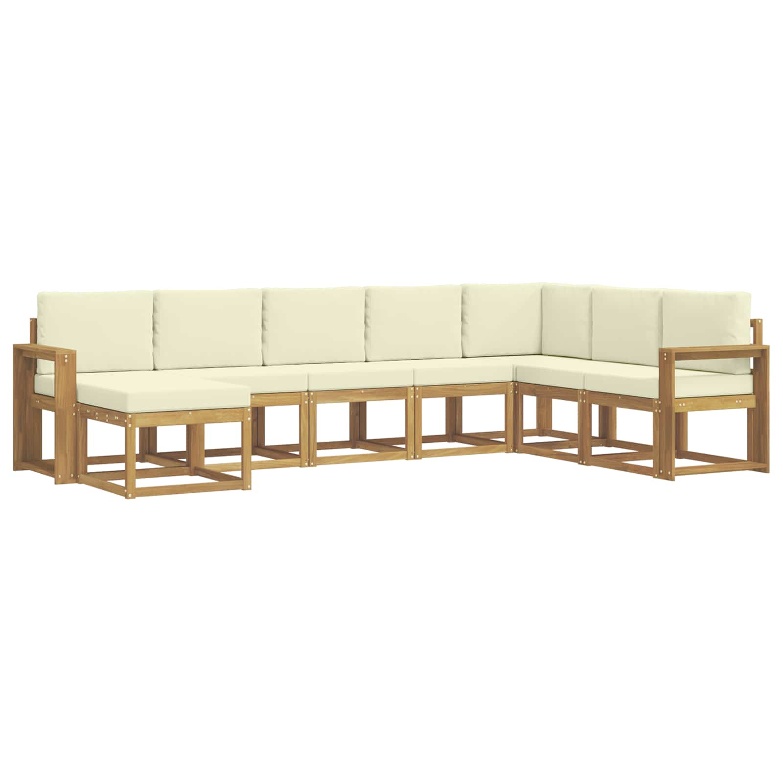 Outdoor-Sofagarnitur mit Kissen 8 pcs Weiß und Creme