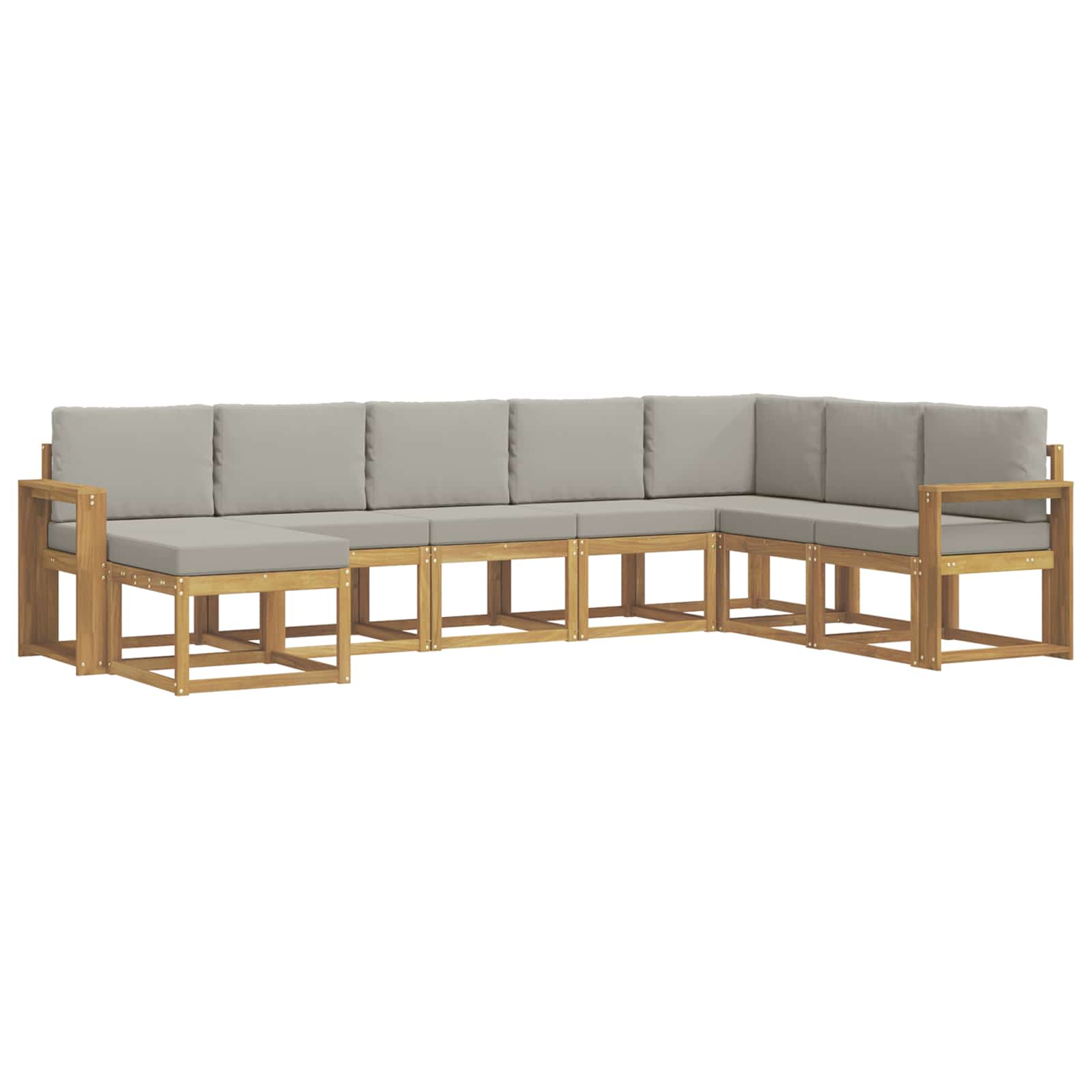 Outdoor-Sofagarnitur mit Kissen 8 pcs Weiß und Hellgrau