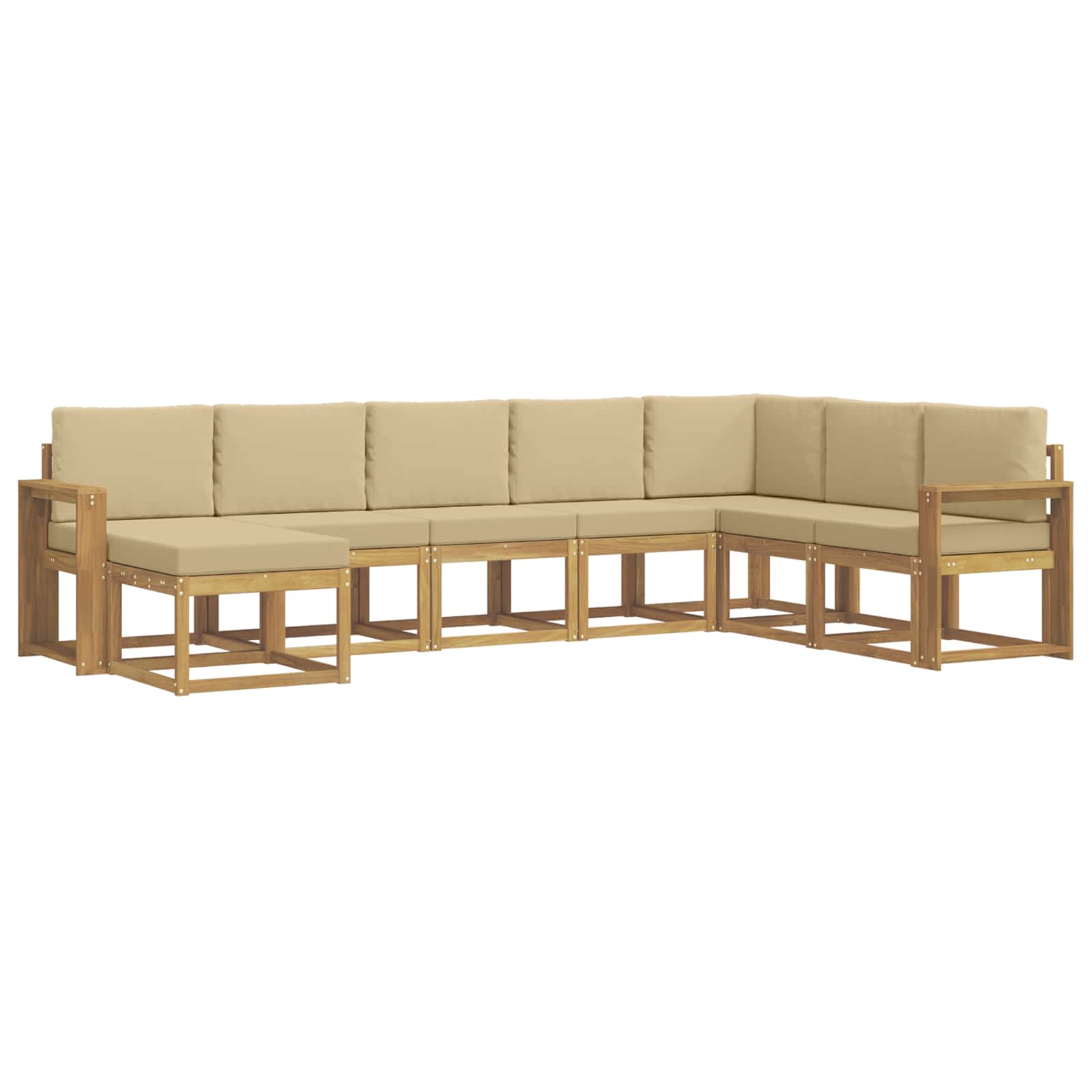 Outdoor-Sofagarnitur mit Kissen 8 pcs Weiß und Beige