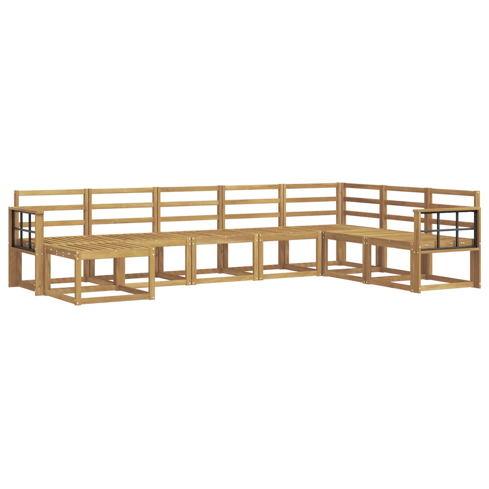 Outdoor-Sofagarnitur 8 pcs Weiß Massivholz Akazie