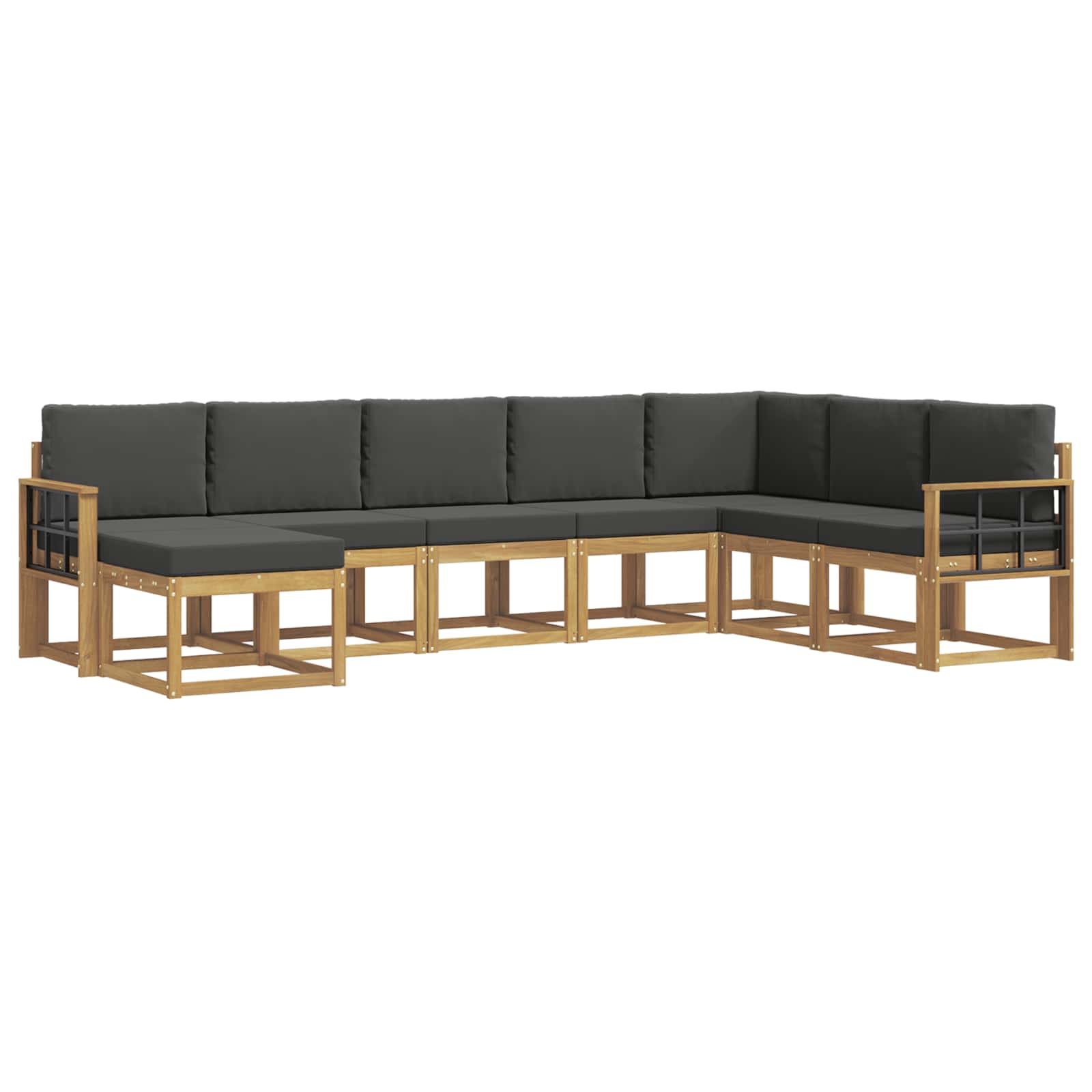 Outdoor-Sofagarnitur mit Kissen 8 pcs Weiß und Anthrazit