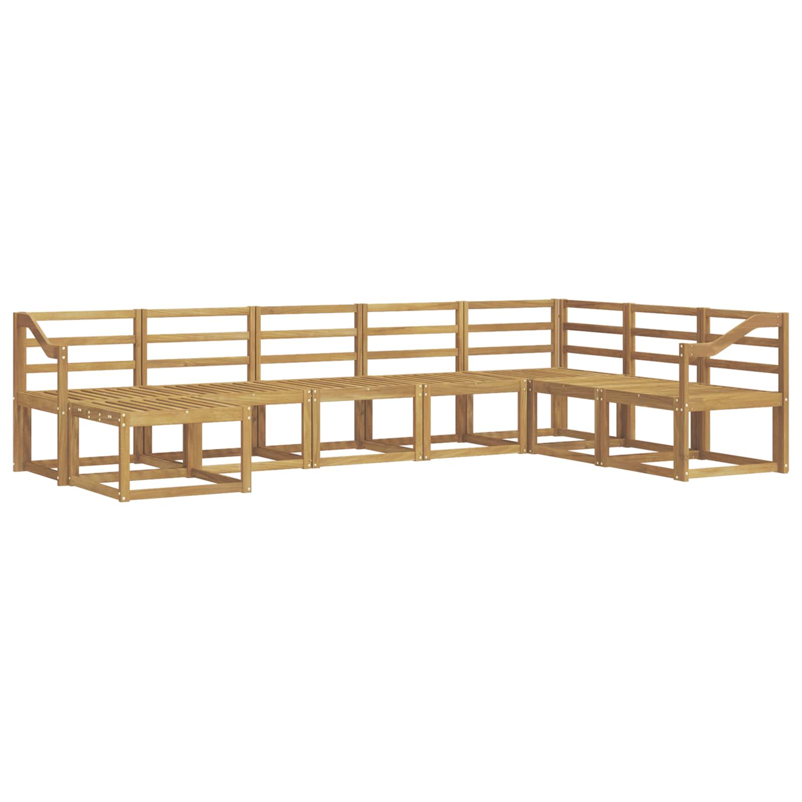 Outdoor-Sofagarnitur 8 pcs Weiß Massivholz Akazie