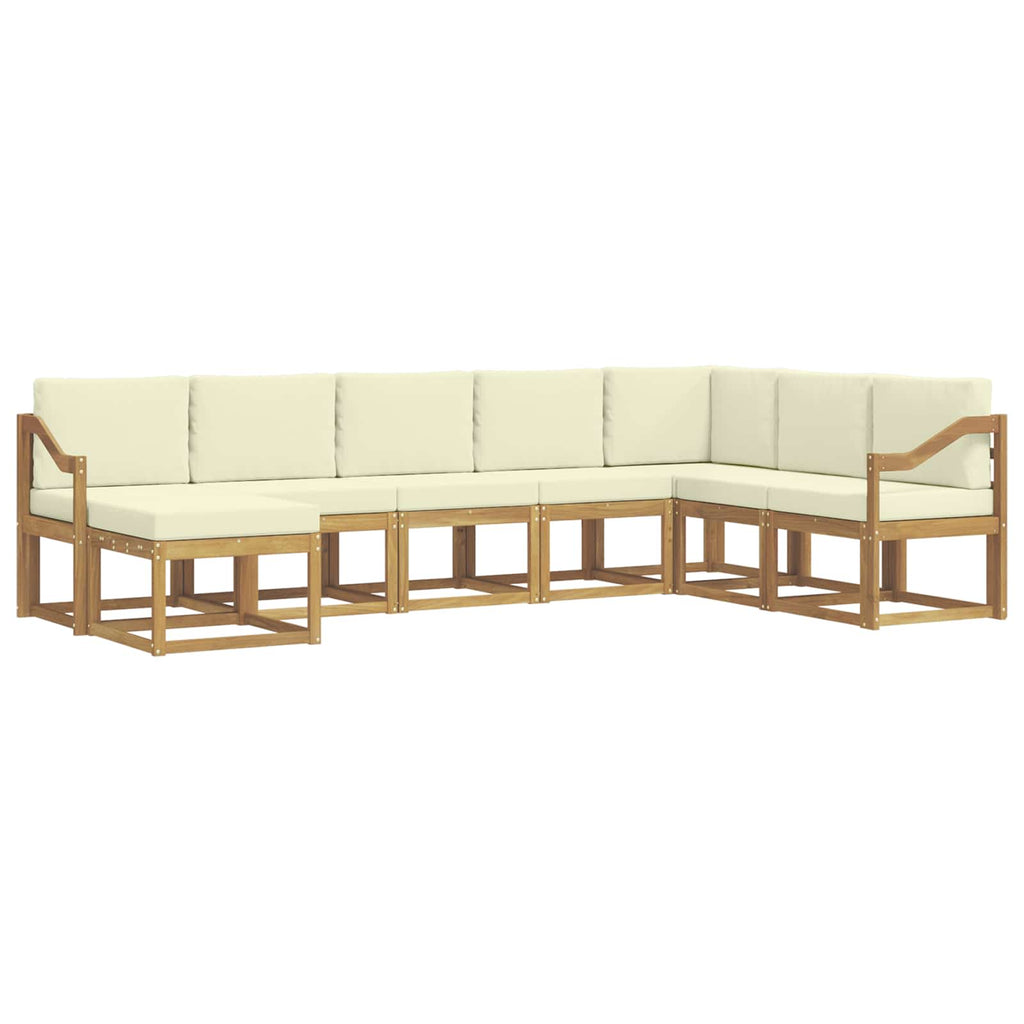Outdoor-Sofagarnitur mit Kissen 8 pcs Weiß und Creme