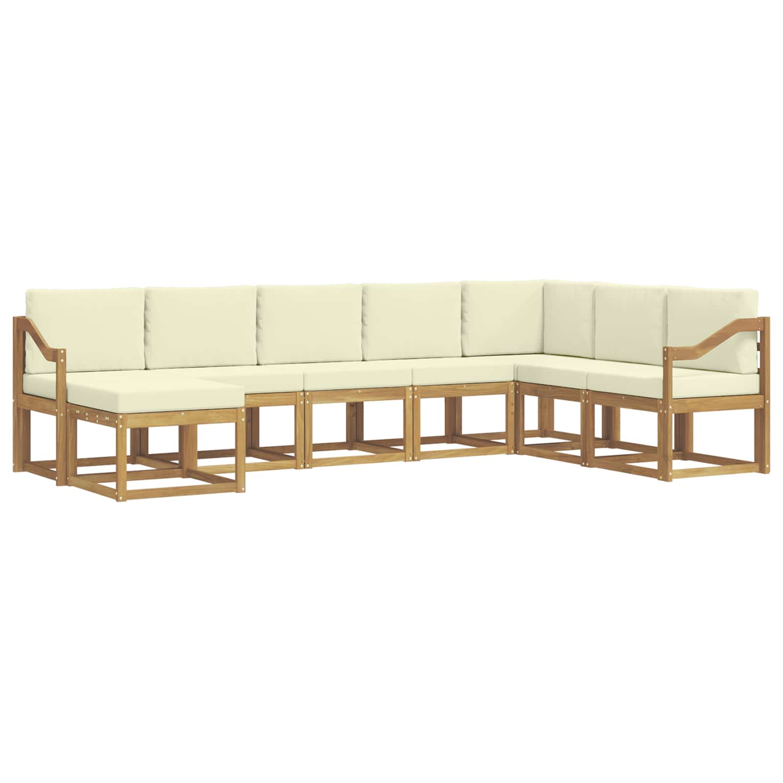 Outdoor-Sofagarnitur mit Kissen 8 pcs Weiß und Creme