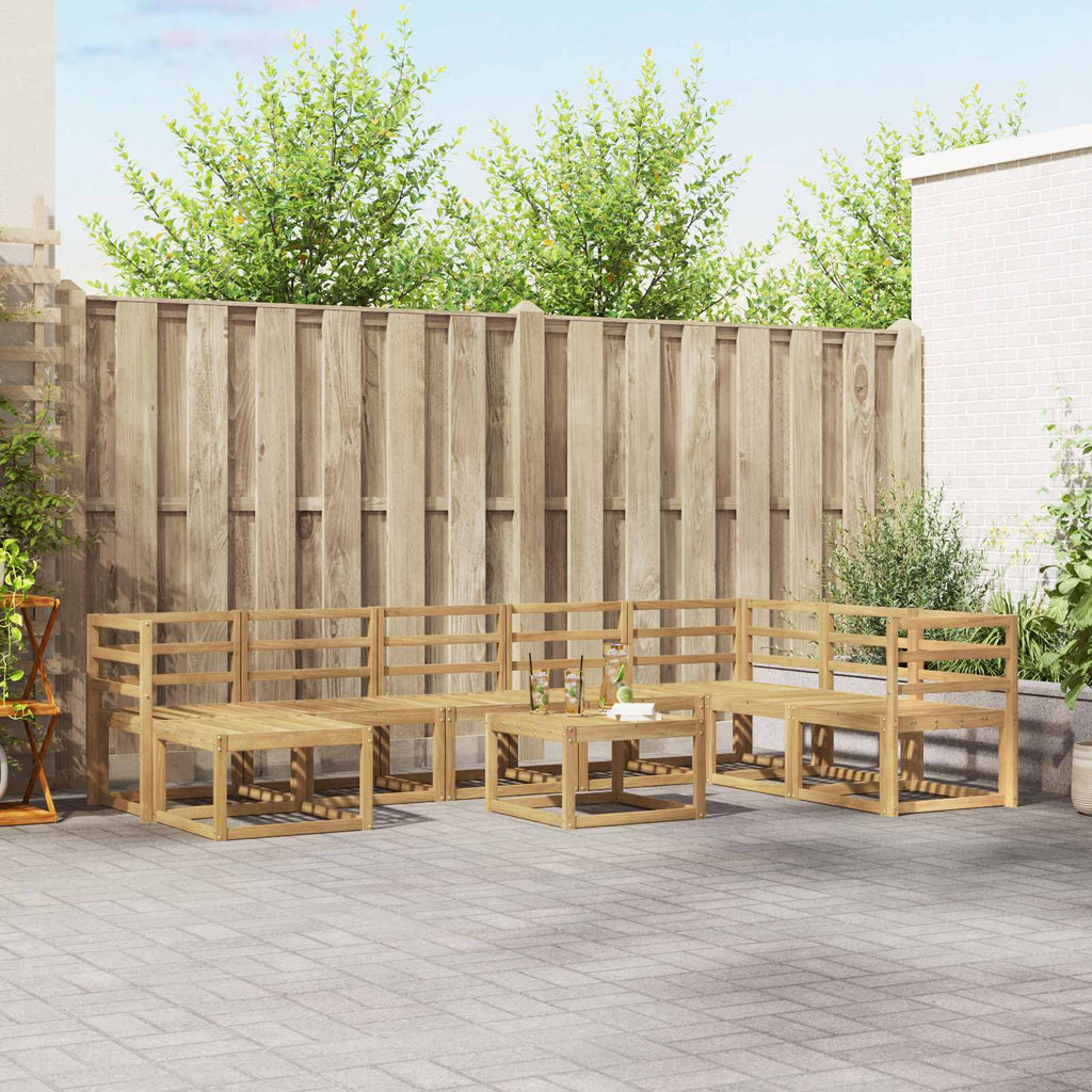 Outdoor-Sofagarnitur 9 pcs Weiß Massivholz Akazie