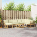 Outdoor-Sofagarnitur mit Kissen 9 pcs Weiß und Creme