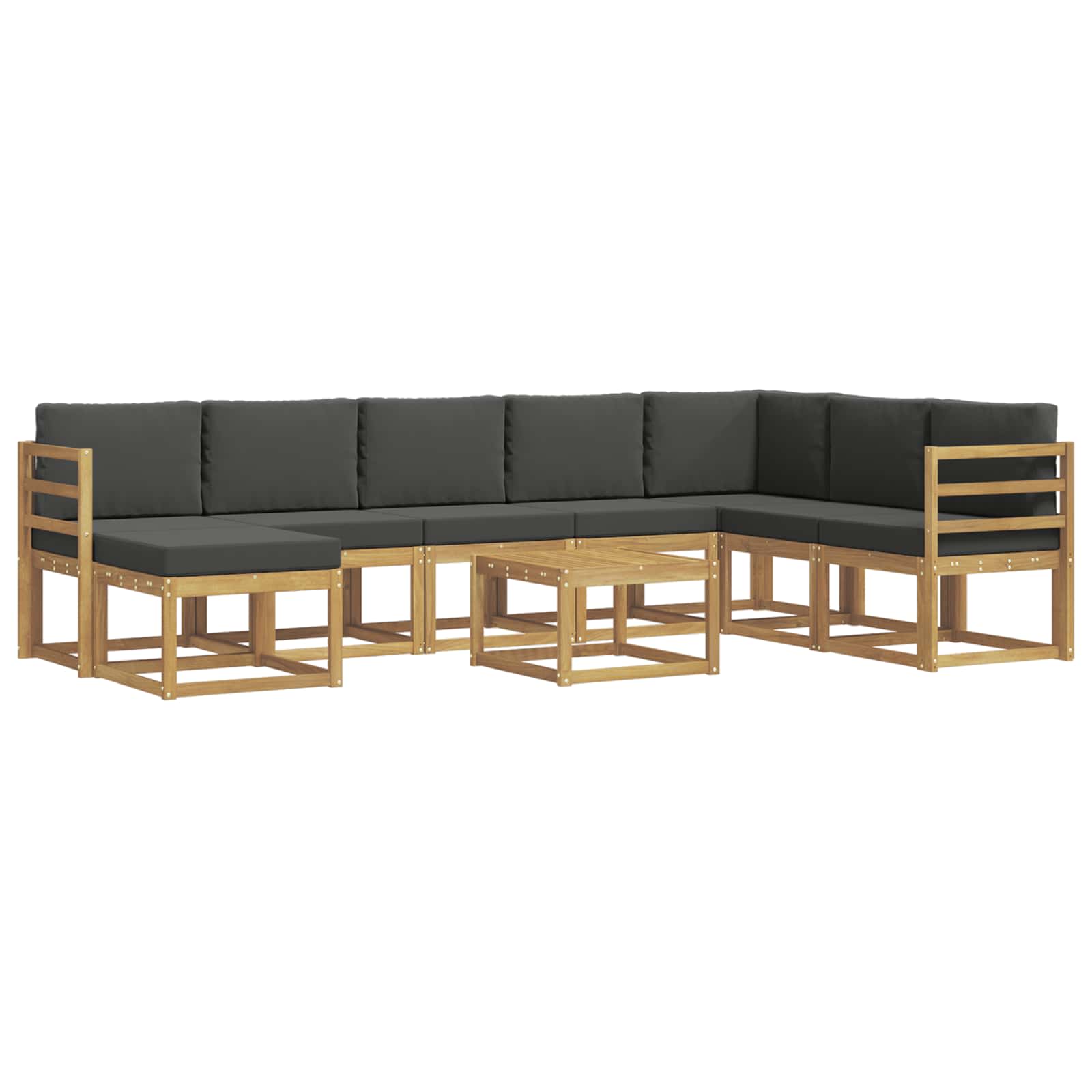 Outdoor-Sofagarnitur mit Kissen 9 pcs Weiß und Anthrazit