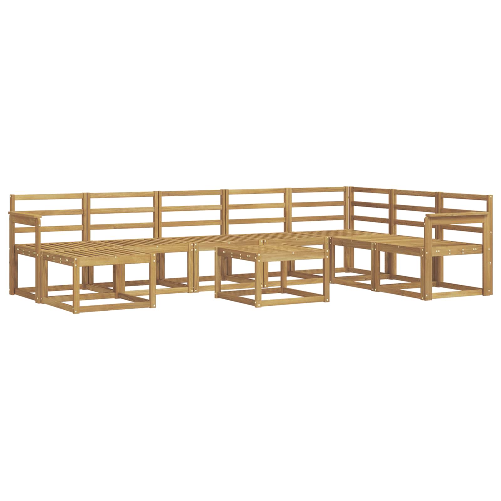 Outdoor-Sofagarnitur 9 pcs Weiß Massivholz Akazie