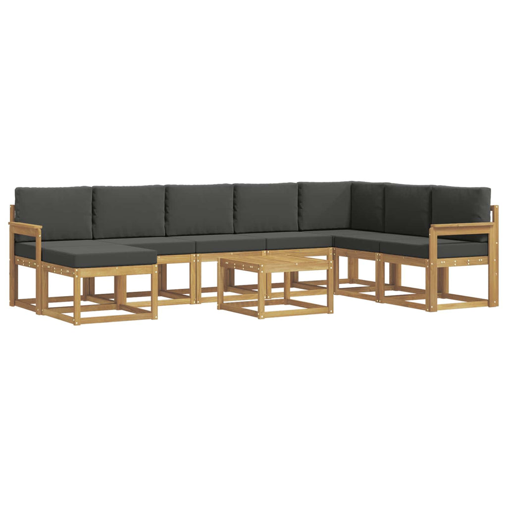 Outdoor-Sofagarnitur mit Kissen 9 pcs Weiß und Anthrazit