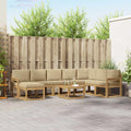 Outdoor-Sofagarnitur mit Kissen 9 pcs Weiß und Beige