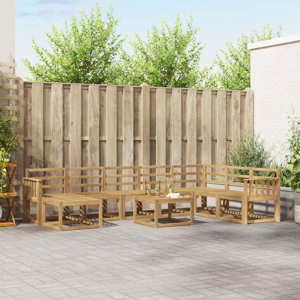 Outdoor-Sofagarnitur 9 pcs Weiß Massivholz Akazie