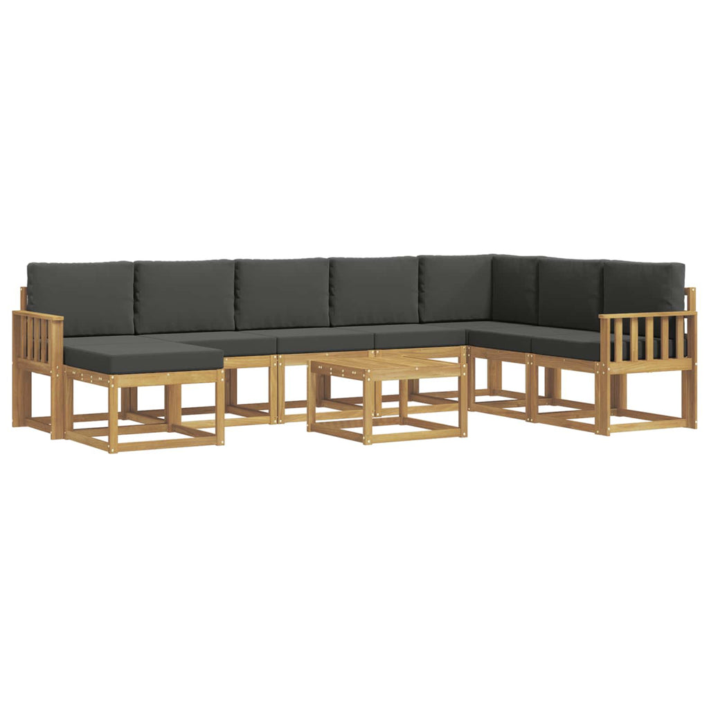 Outdoor-Sofagarnitur mit Kissen 9 pcs Weiß und Anthrazit