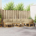 Outdoor-Sofagarnitur mit Kissen 9 pcs Weiß und Beige