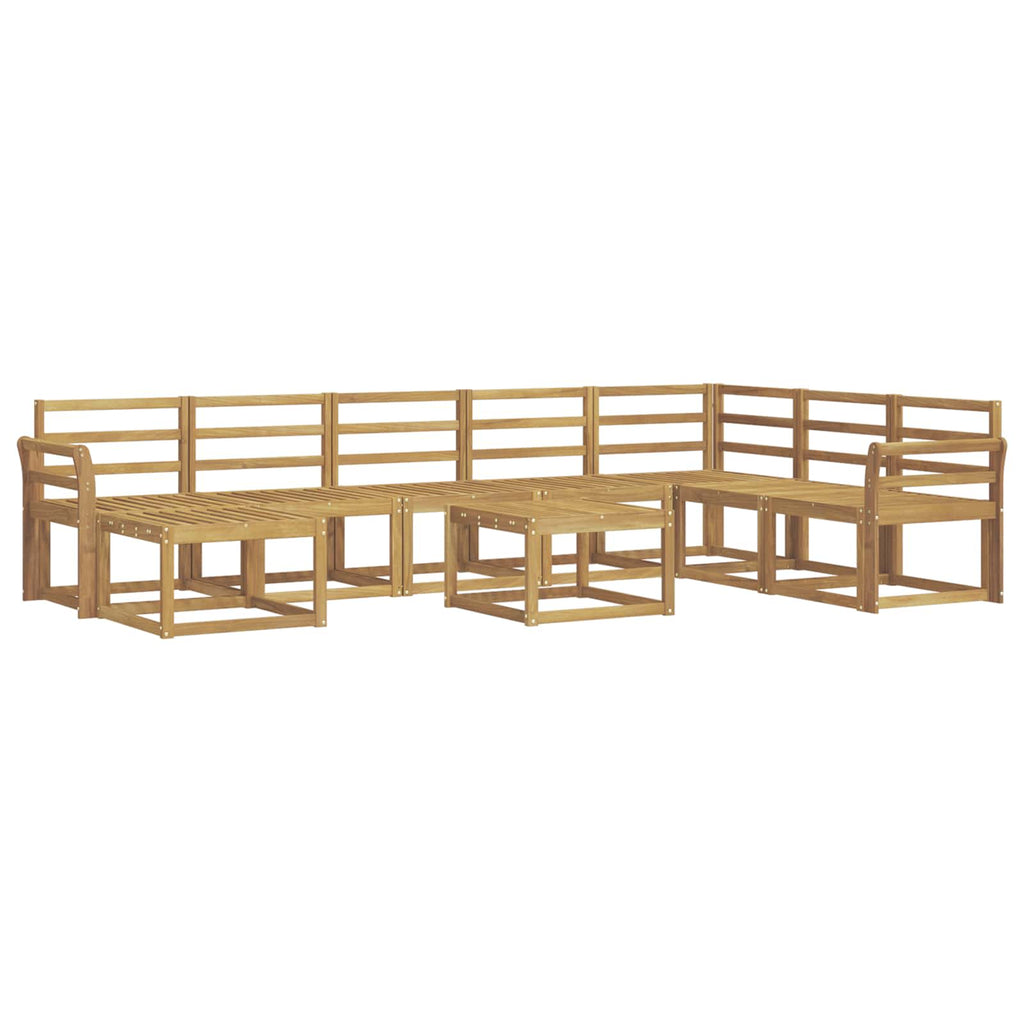 Outdoor-Sofagarnitur 9 pcs Weiß Massivholz Akazie