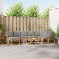 Outdoor-Sofagarnitur mit Kissen 9 pcs Weiß und Hellgrau