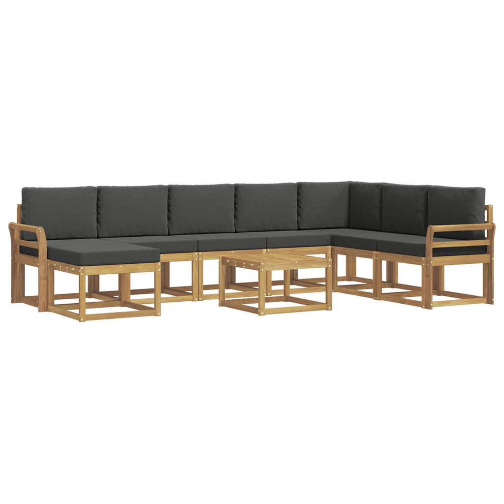 Outdoor-Sofagarnitur mit Kissen 9 pcs Weiß und Anthrazit