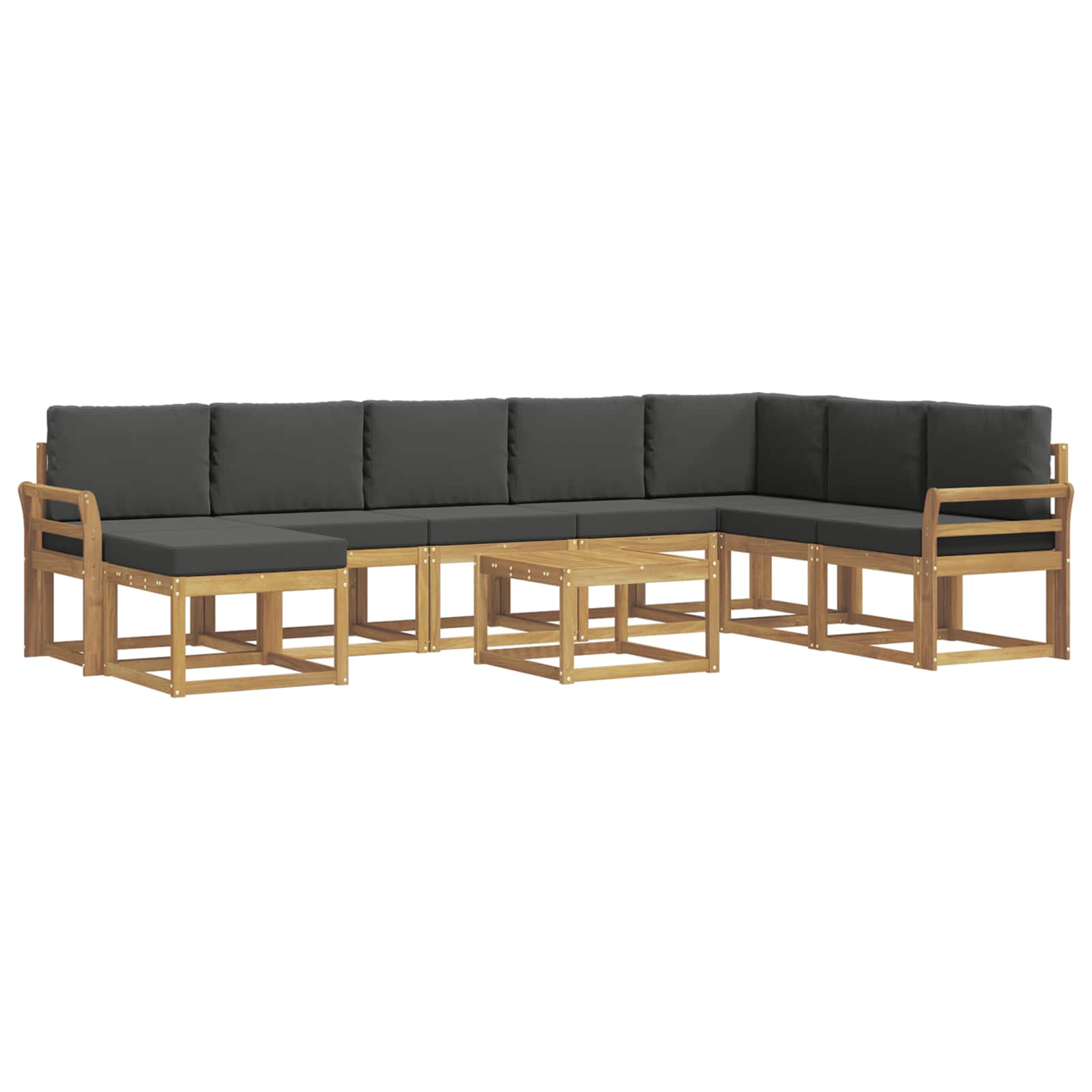 Outdoor-Sofagarnitur mit Kissen 9 pcs Weiß und Anthrazit