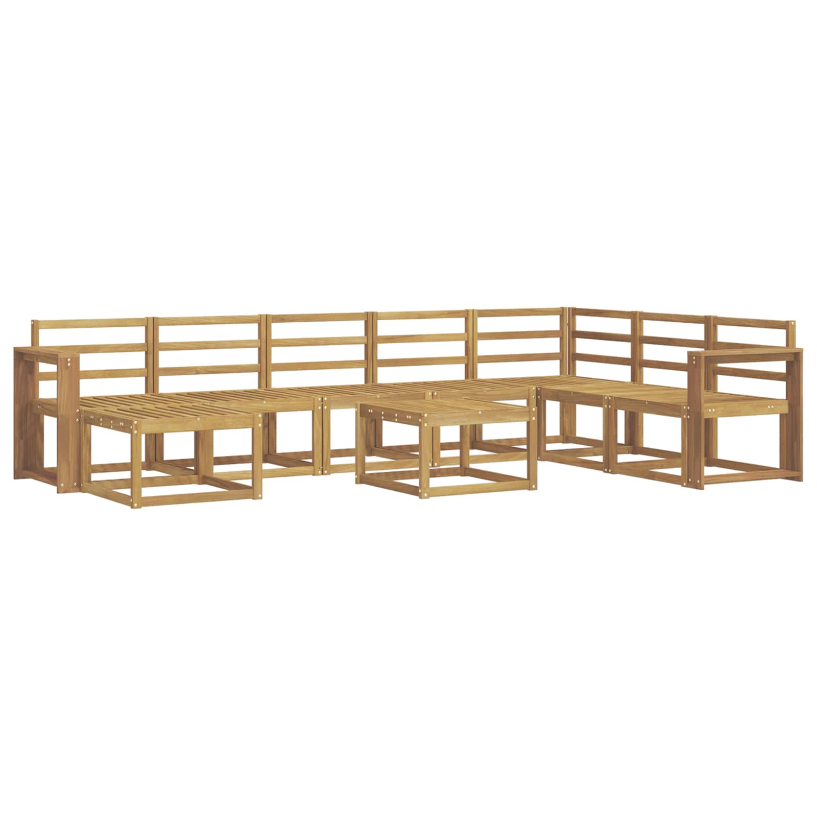 Outdoor-Sofagarnitur 9 pcs Weiß Massivholz Akazie