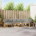 Outdoor-Sofagarnitur mit Kissen 9 pcs Weiß und Hellgrau
