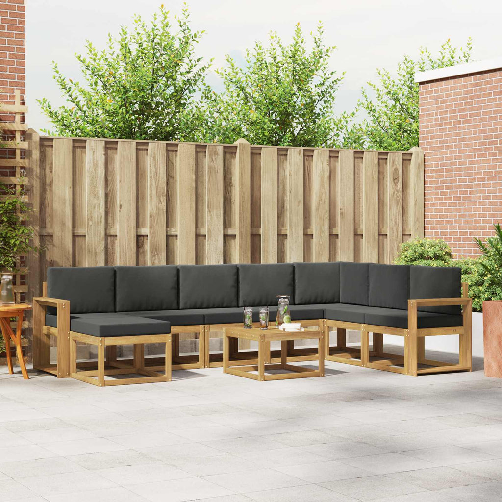 Outdoor-Sofagarnitur mit Kissen 9 pcs Weiß und Anthrazit