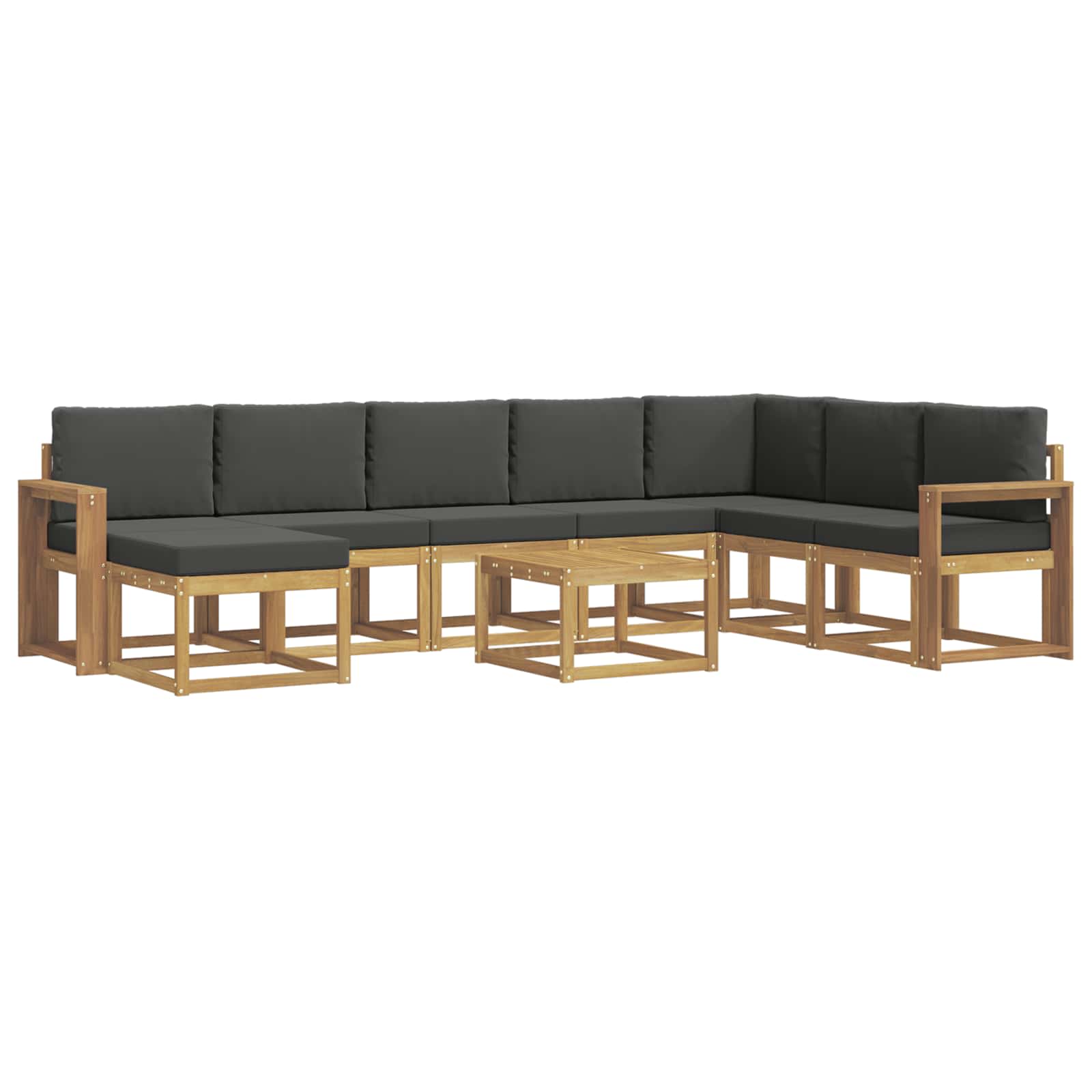 Outdoor-Sofagarnitur mit Kissen 9 pcs Weiß und Anthrazit