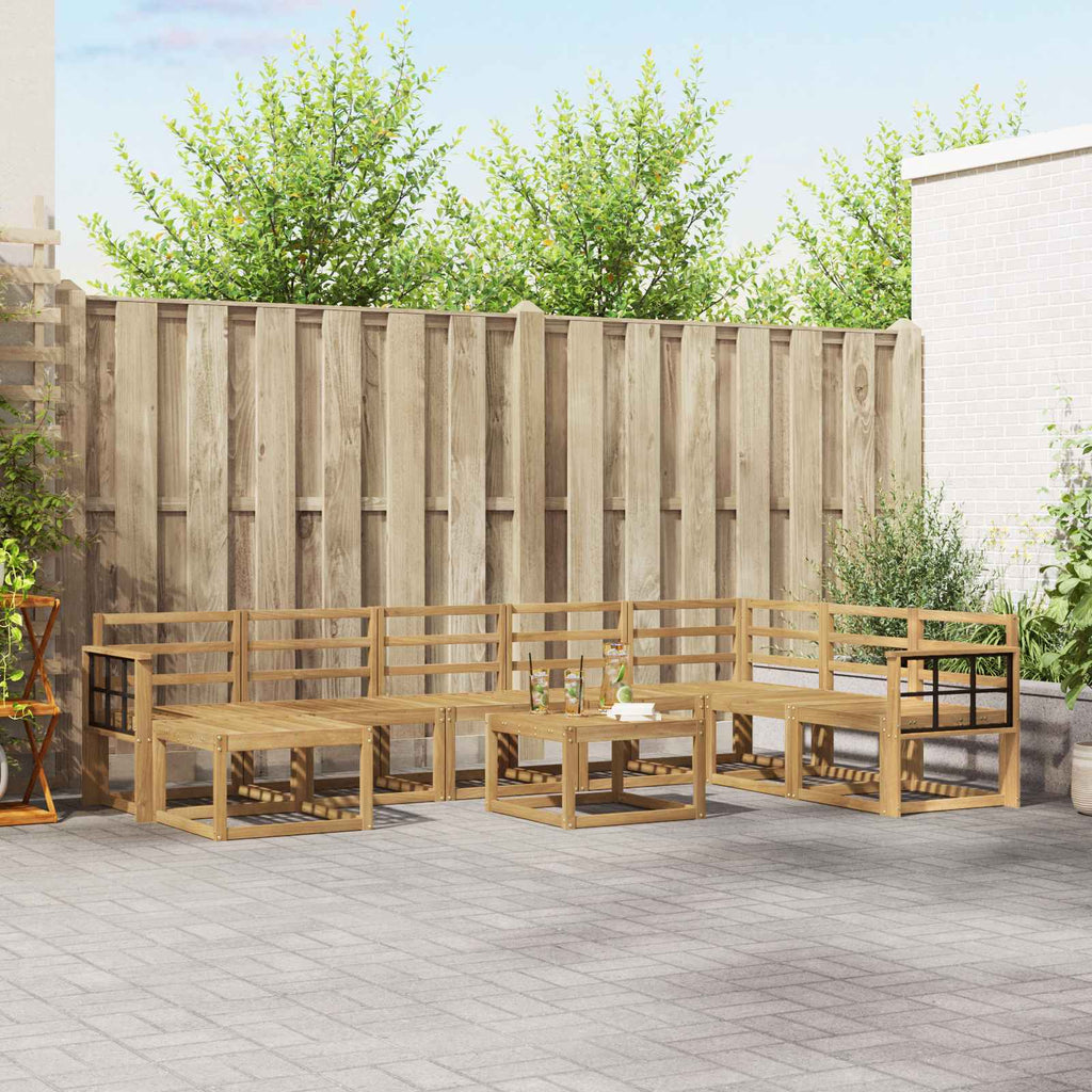 Outdoor-Sofagarnitur 9 pcs Weiß Massivholz Akazie