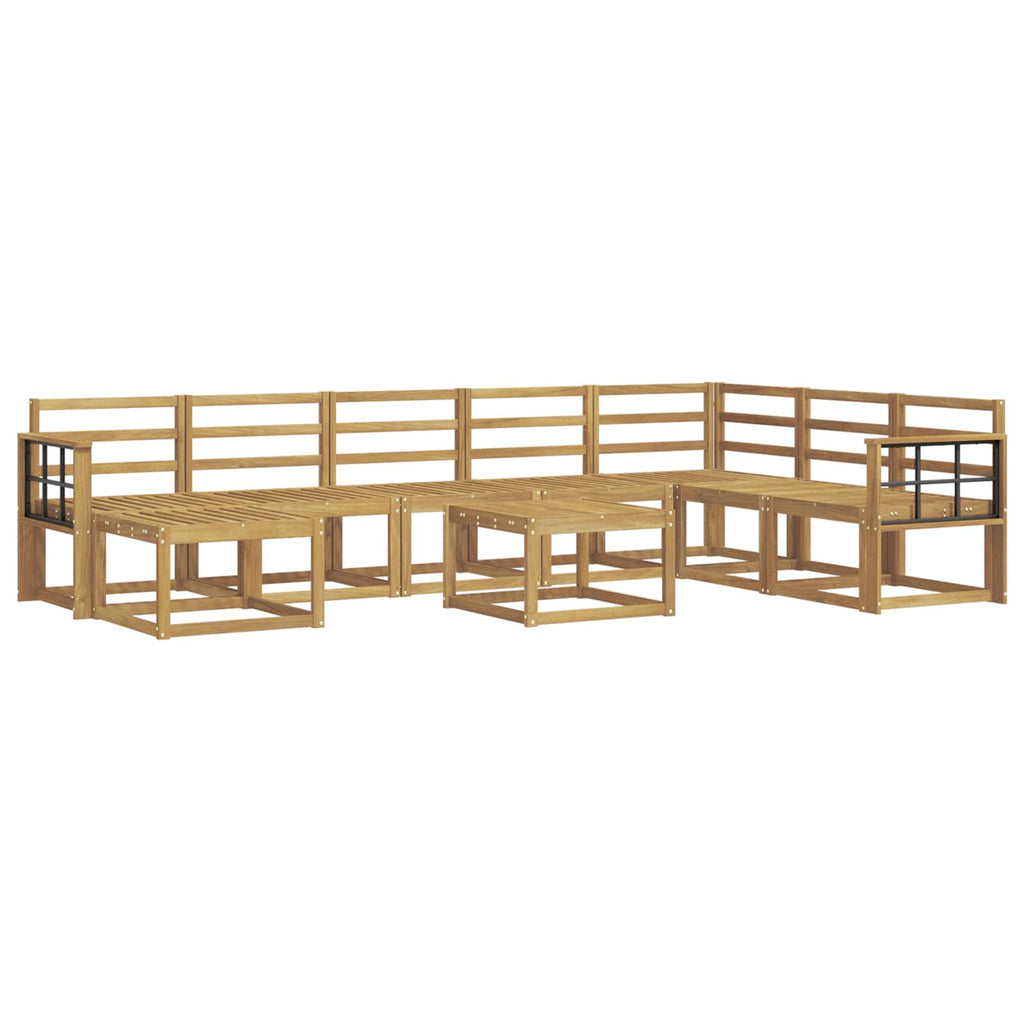 Outdoor-Sofagarnitur 9 pcs Weiß Massivholz Akazie