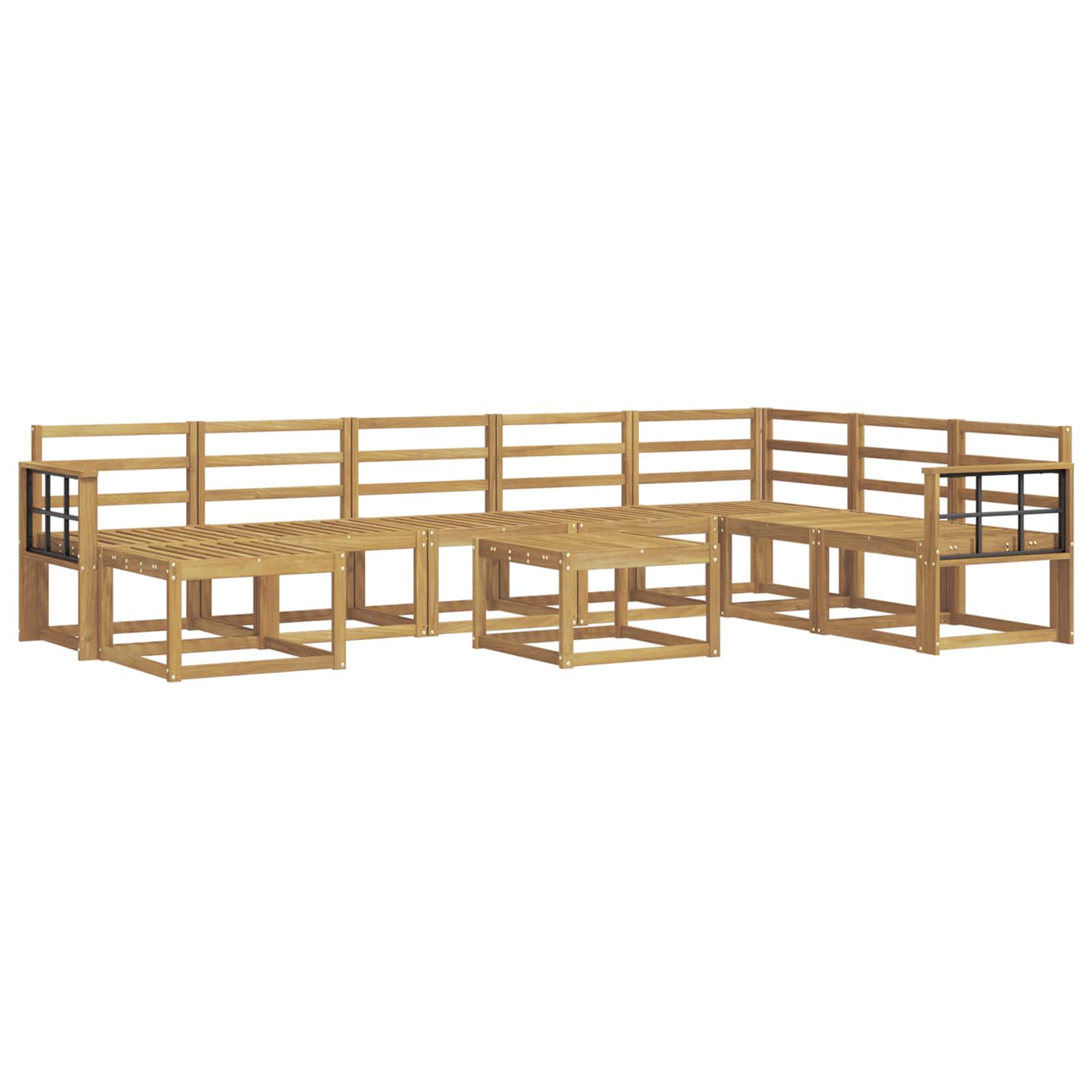 Outdoor-Sofagarnitur 9 pcs Weiß Massivholz Akazie