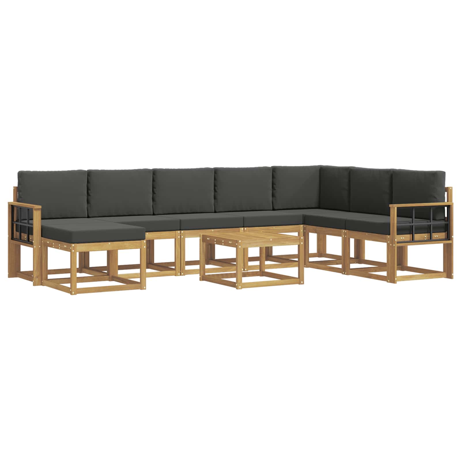 Outdoor-Sofagarnitur mit Kissen 9 pcs Weiß und Anthrazit
