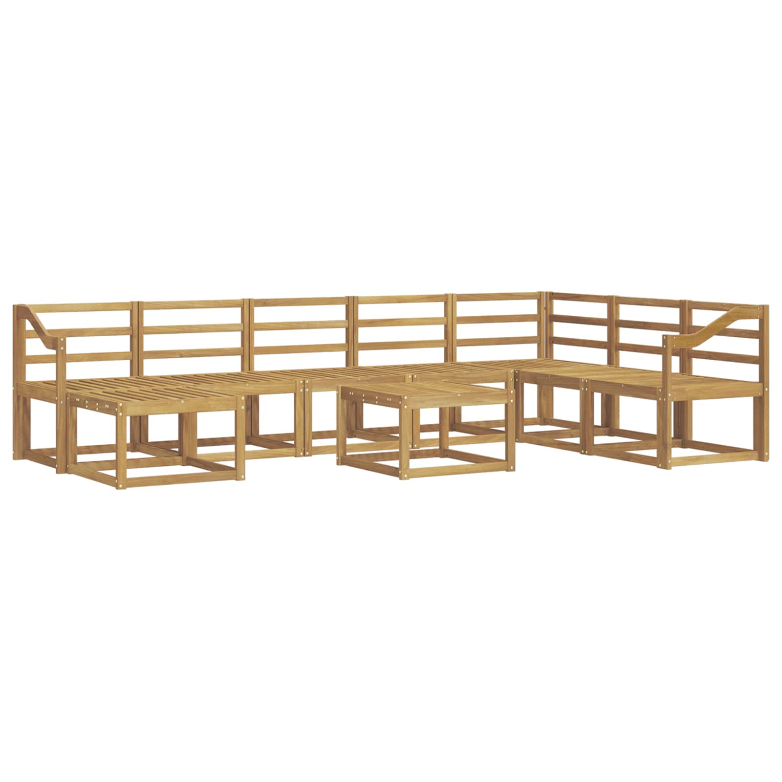 Outdoor-Sofagarnitur 9 pcs Weiß Massivholz Akazie