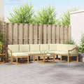 Outdoor-Sofagarnitur mit Kissen 9 pcs Weiß und Creme