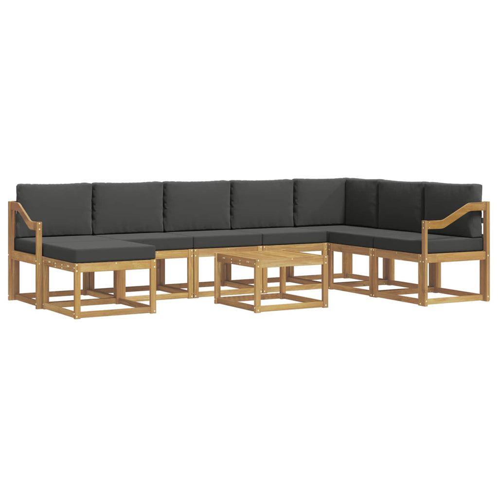 Outdoor-Sofagarnitur mit Kissen 9 pcs Weiß und Anthrazit