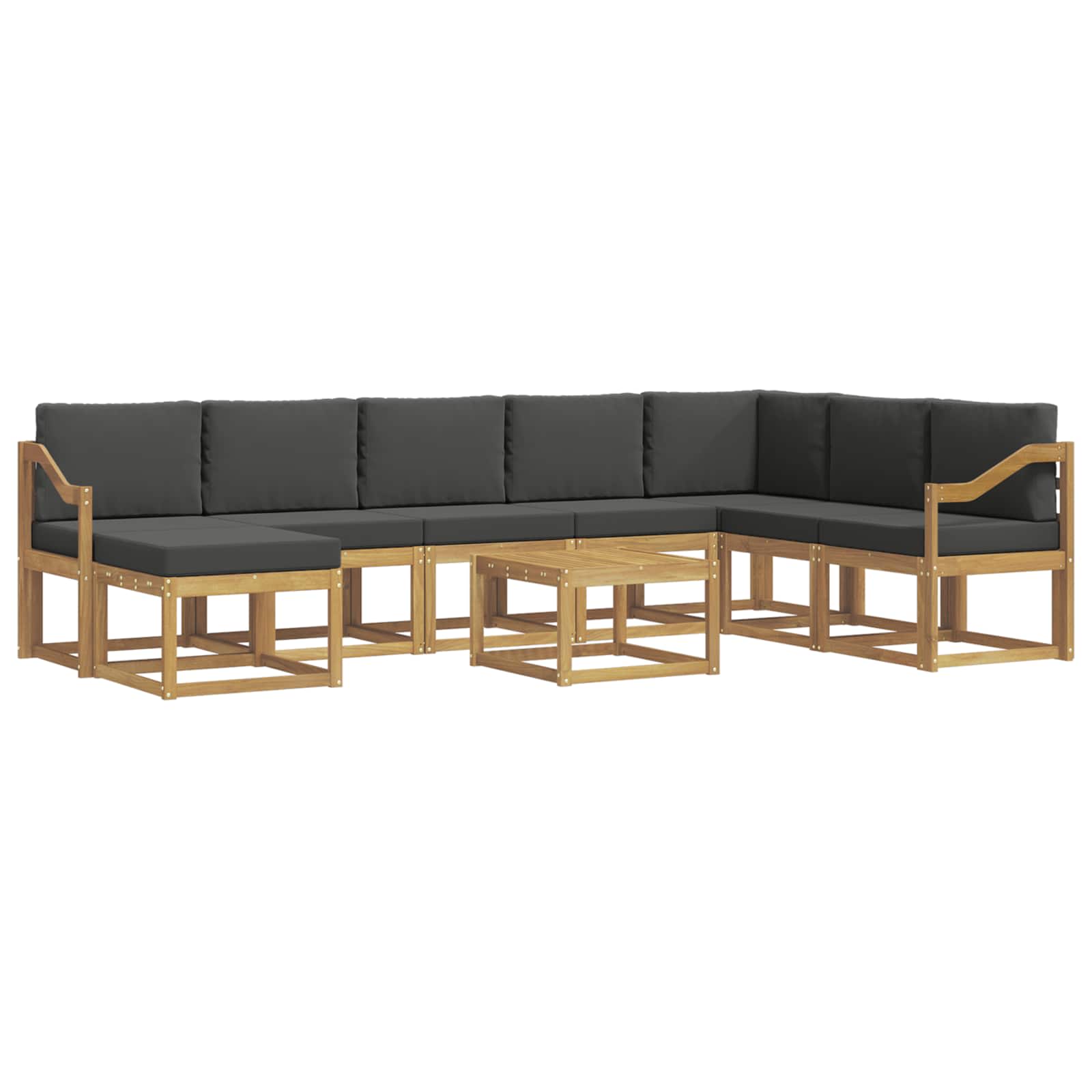 Outdoor-Sofagarnitur mit Kissen 9 pcs Weiß und Anthrazit