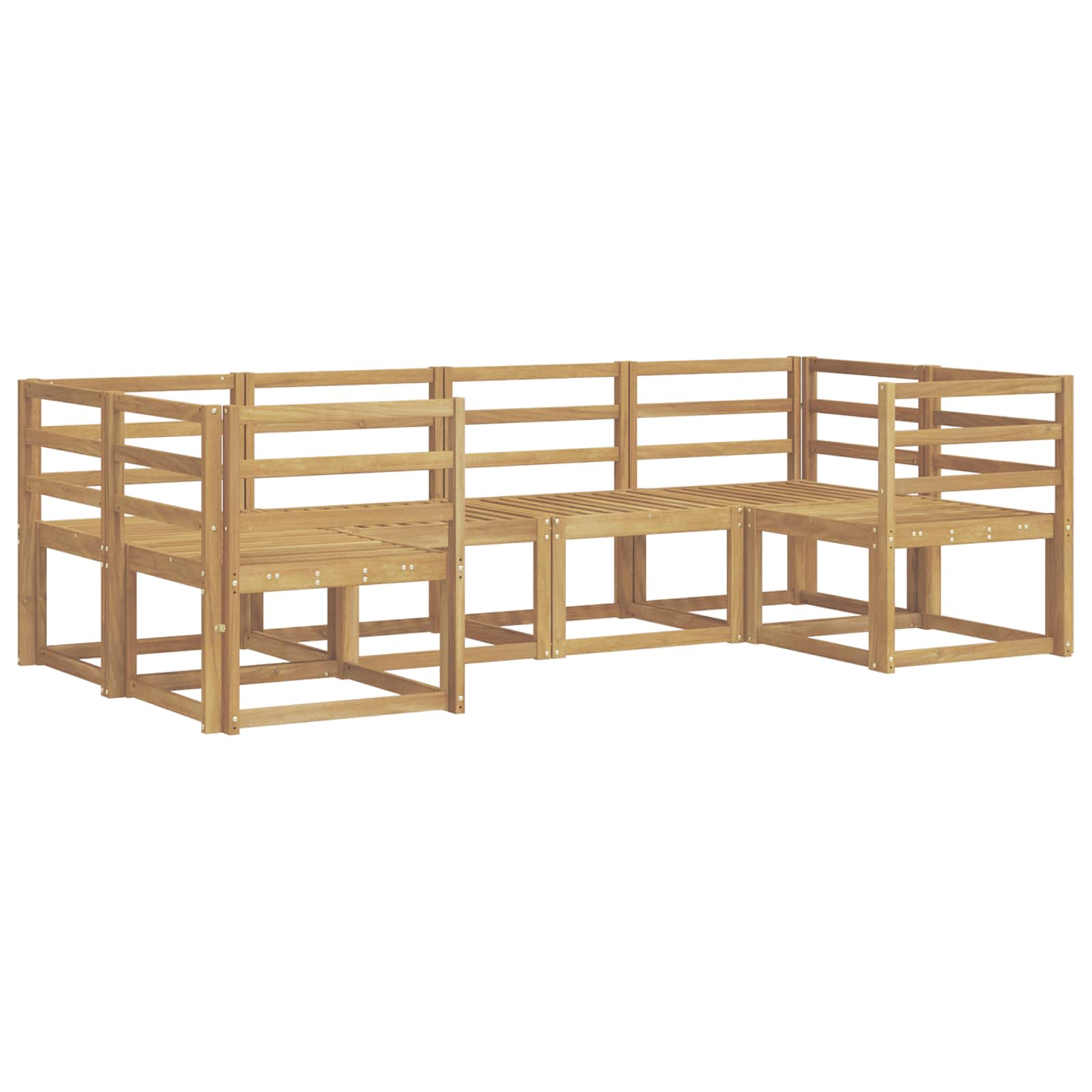 Outdoor-Sofagarnitur 6 pcs Weiß Massivholz Akazie