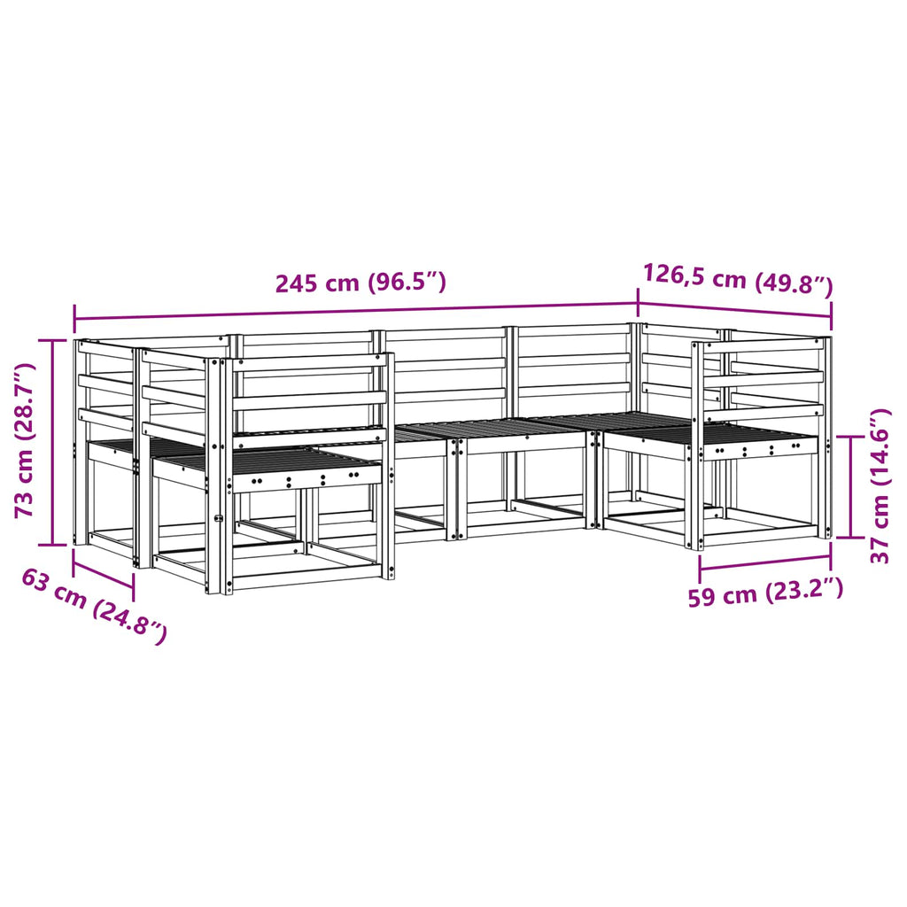 Outdoor-Sofagarnitur 6 pcs Weiß Massivholz Akazie