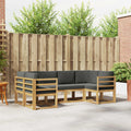 Outdoor-Sofagarnitur mit Kissen 6 pcs Weiß und Anthrazit