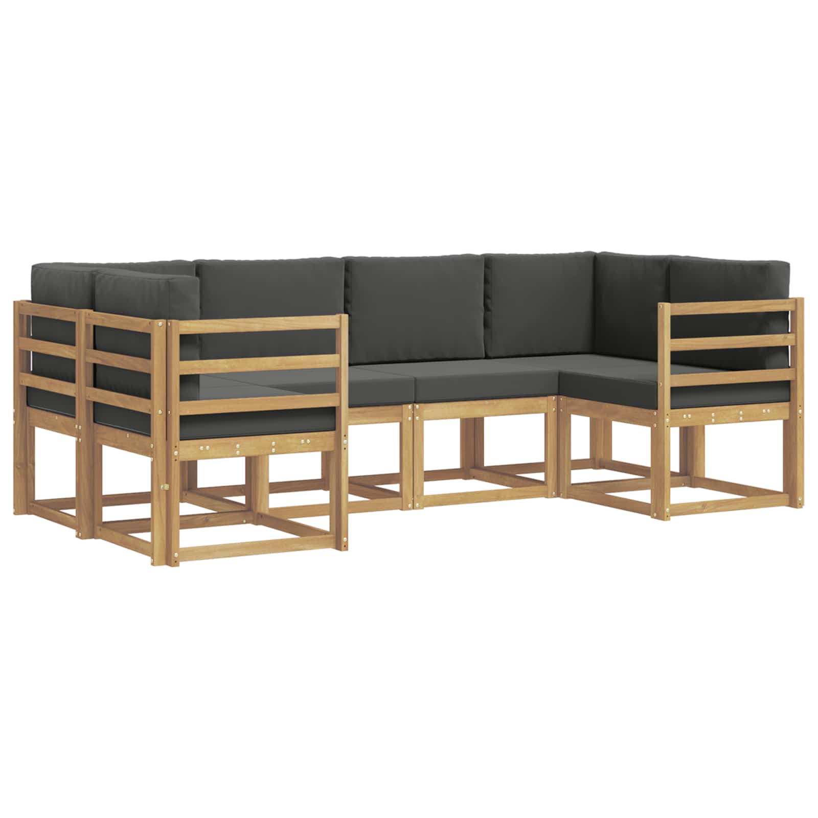 Outdoor-Sofagarnitur mit Kissen 6 pcs Weiß und Anthrazit