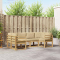 Outdoor-Sofagarnitur mit Kissen 6 pcs Weiß und Beige