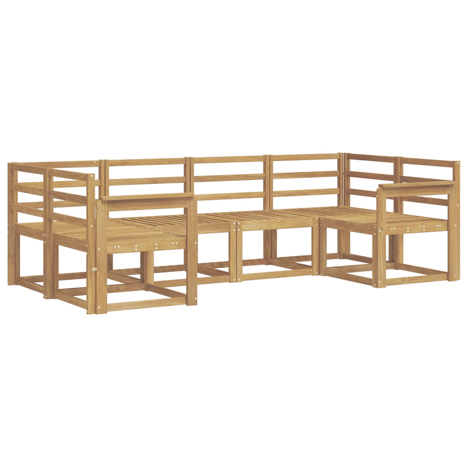 Outdoor-Sofagarnitur 6 pcs Weiß Massivholz Akazie