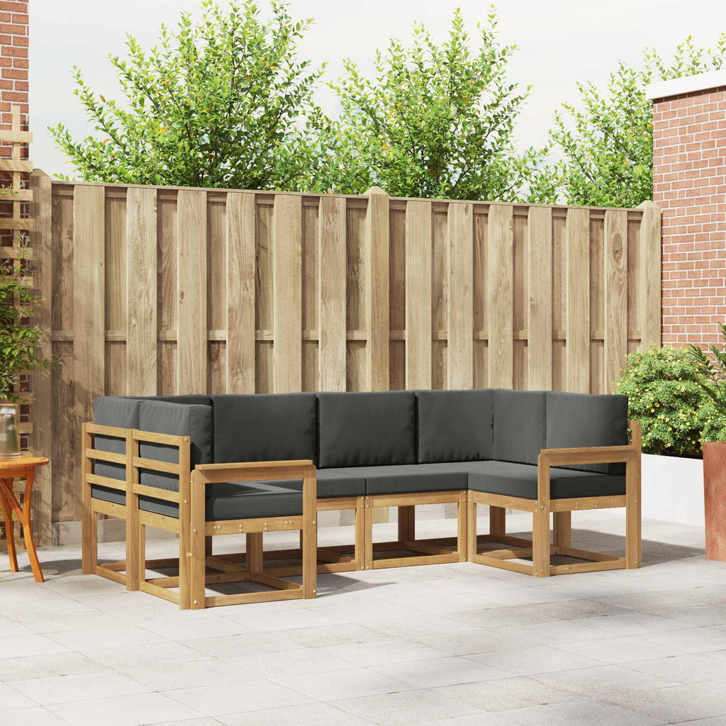 Outdoor-Sofagarnitur mit Kissen 6 pcs Weiß und Anthrazit