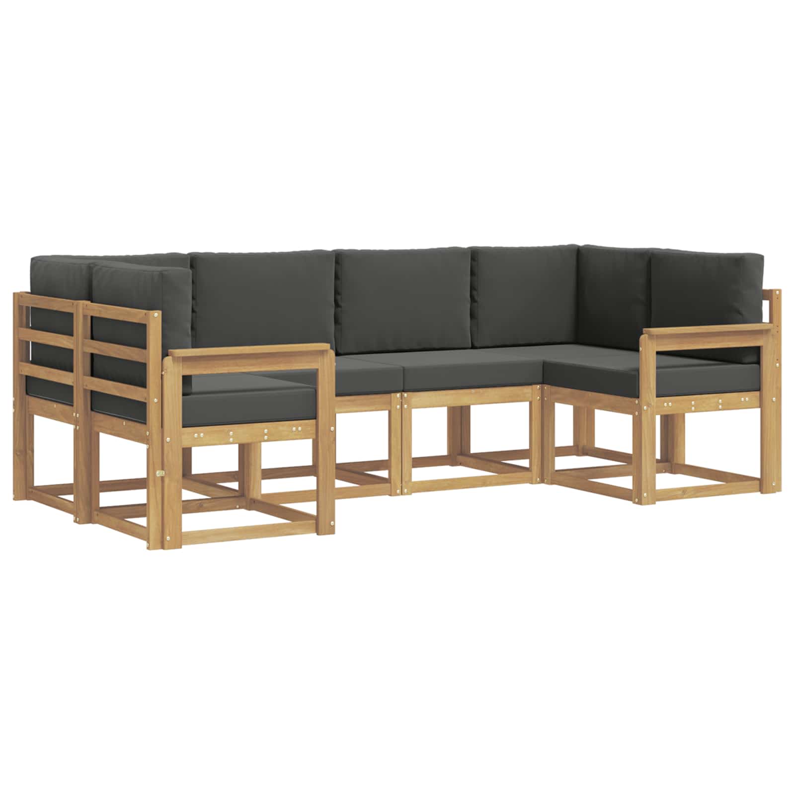 Outdoor-Sofagarnitur mit Kissen 6 pcs Weiß und Anthrazit