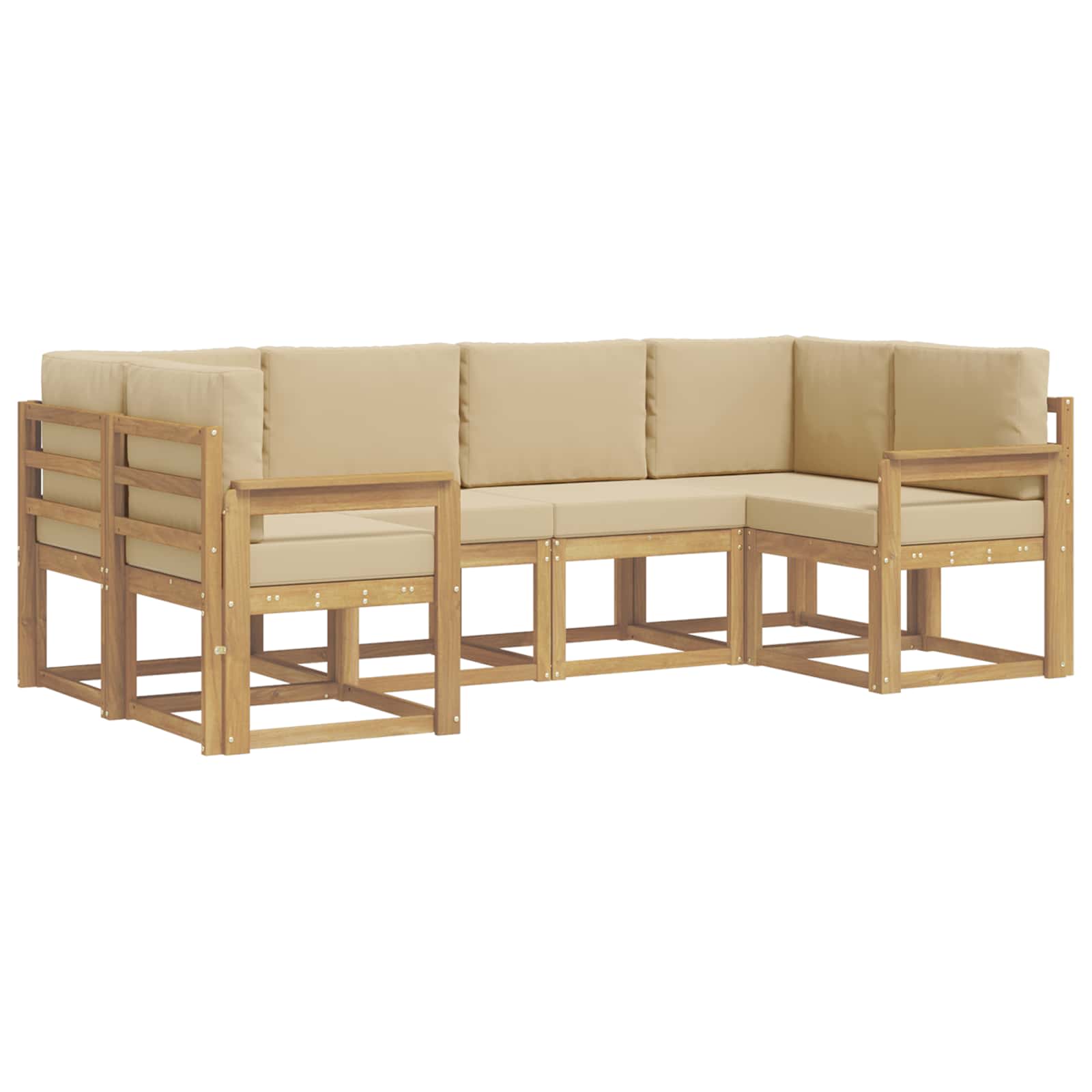 Outdoor-Sofagarnitur mit Kissen 6 pcs Weiß und Beige