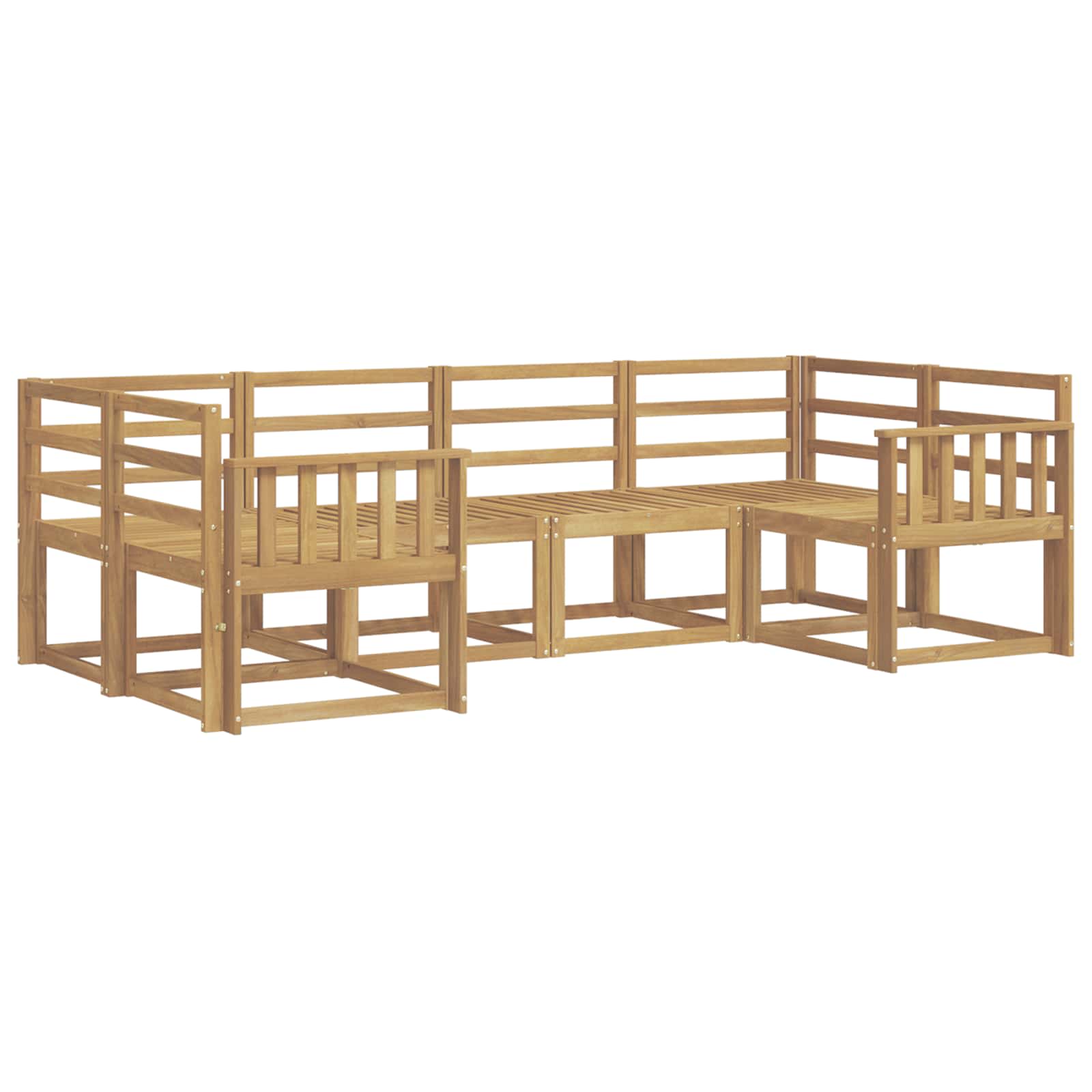 Outdoor-Sofagarnitur 6 pcs Weiß Massivholz Akazie