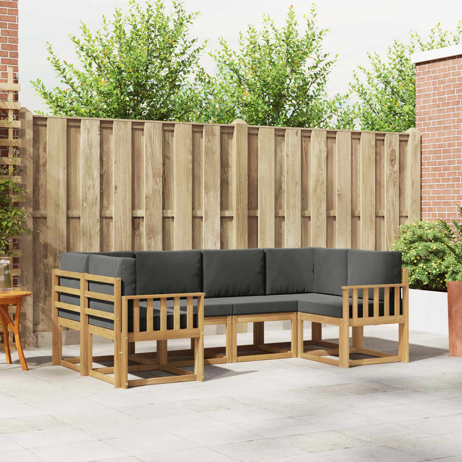 Outdoor-Sofagarnitur mit Kissen 6 pcs Weiß und Anthrazit