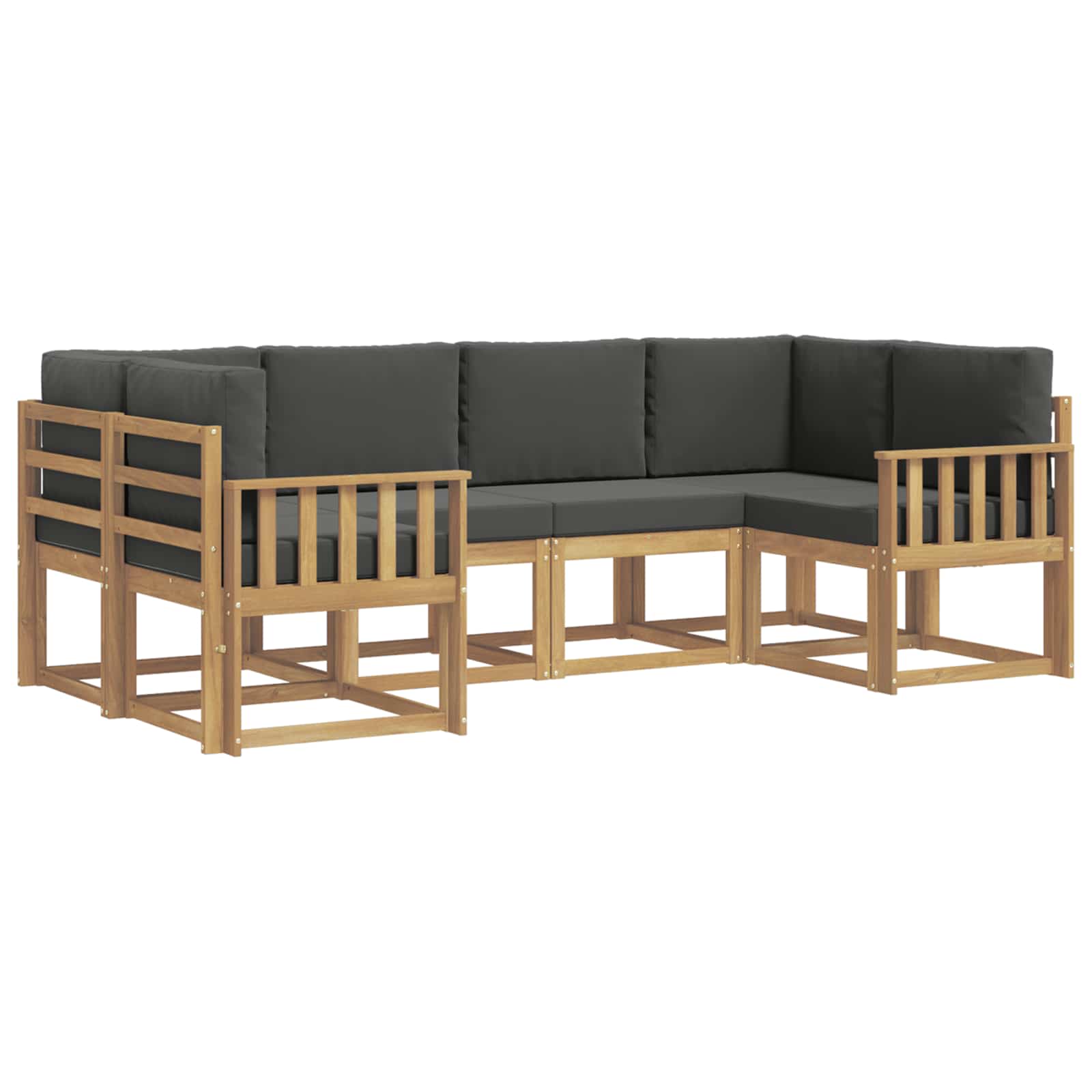 Outdoor-Sofagarnitur mit Kissen 6 pcs Weiß und Anthrazit