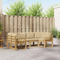 Outdoor-Sofagarnitur mit Kissen 6 pcs Weiß und Beige