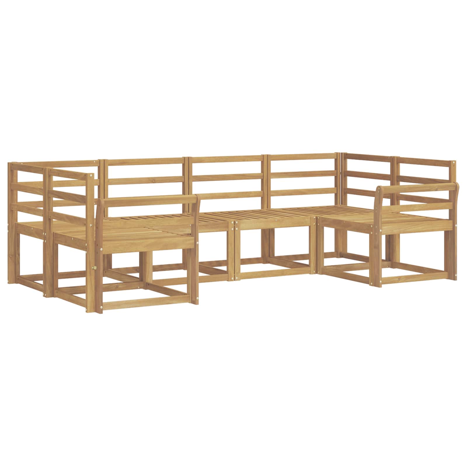 Outdoor-Sofagarnitur 6 pcs Weiß Massivholz Akazie