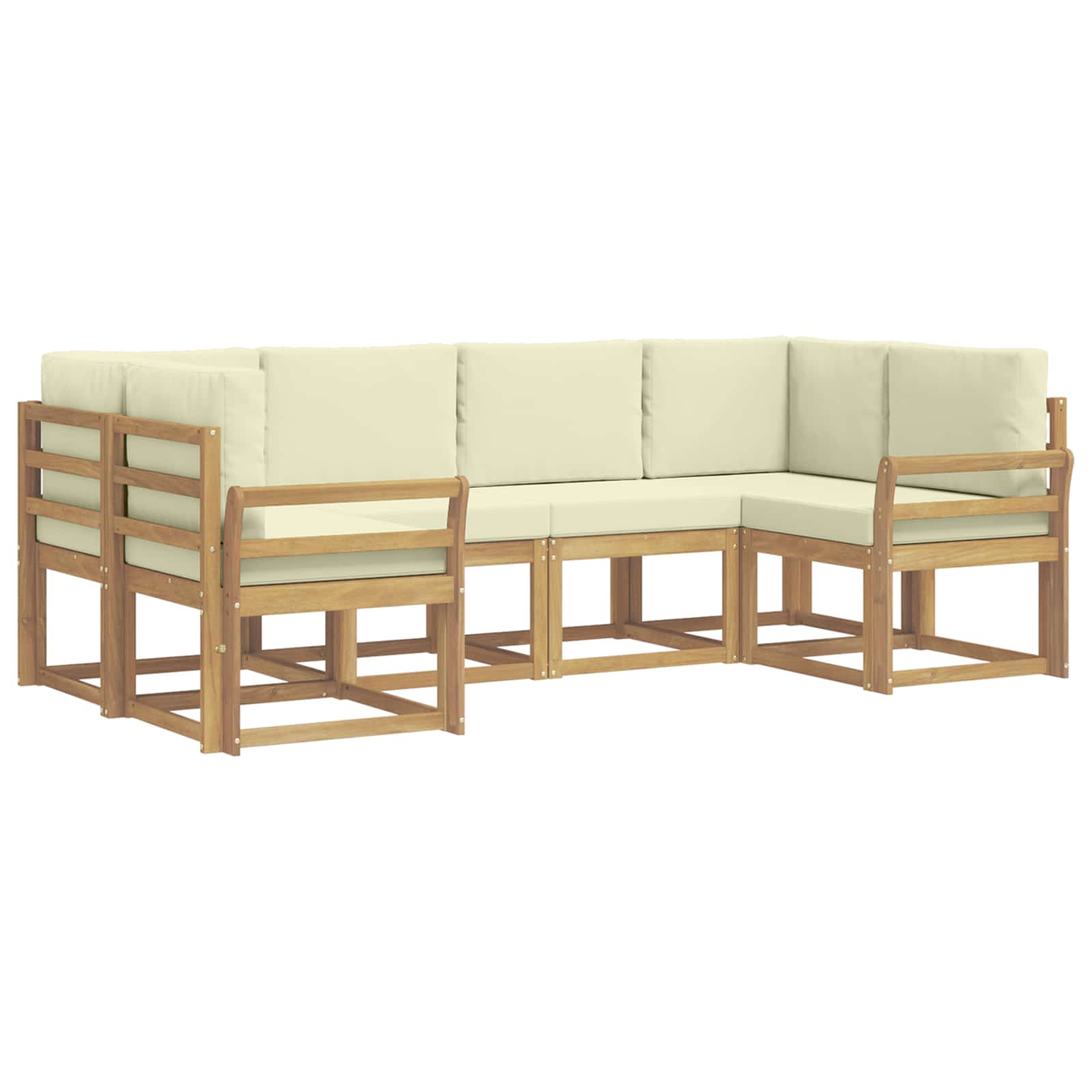 Outdoor-Sofagarnitur mit Kissen 6 pcs Weiß und Creme