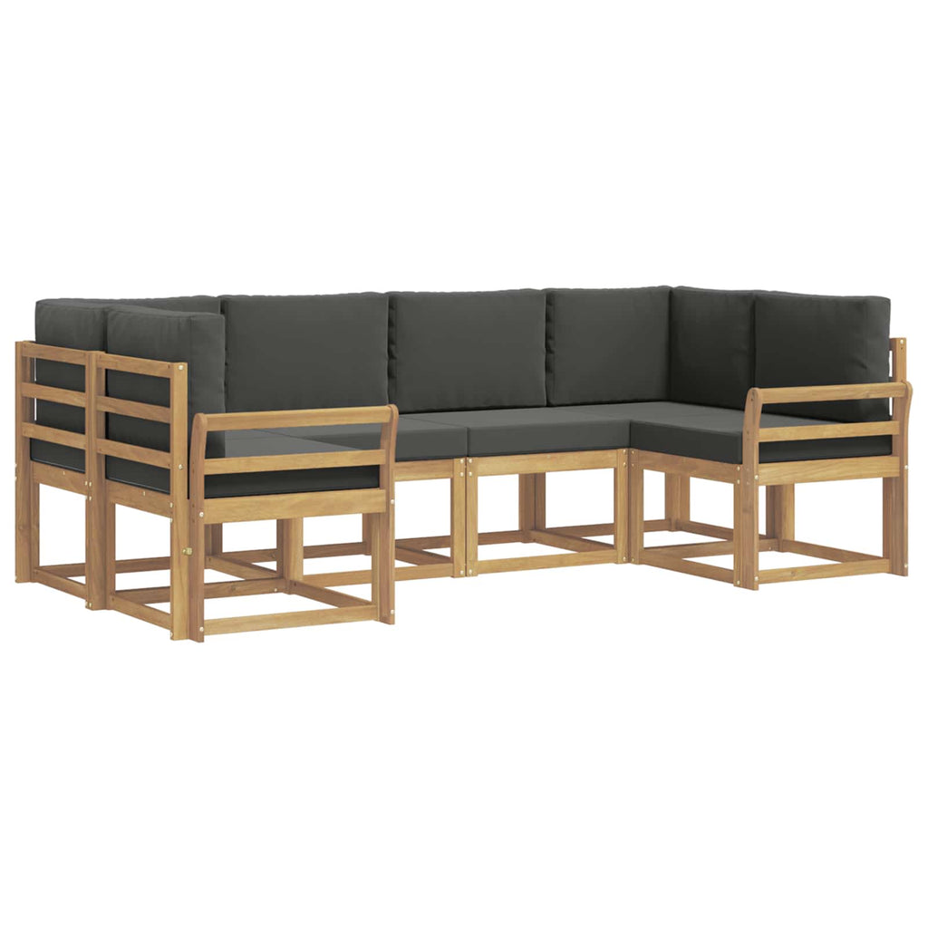 Outdoor-Sofagarnitur mit Kissen 6 pcs Weiß und Anthrazit